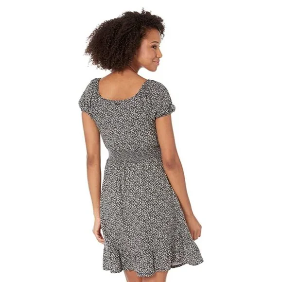 NWT Hurley Juniors' Keyhole Mini Dress - Fawn Ditsy, Size Medium - Picture 8 of 10